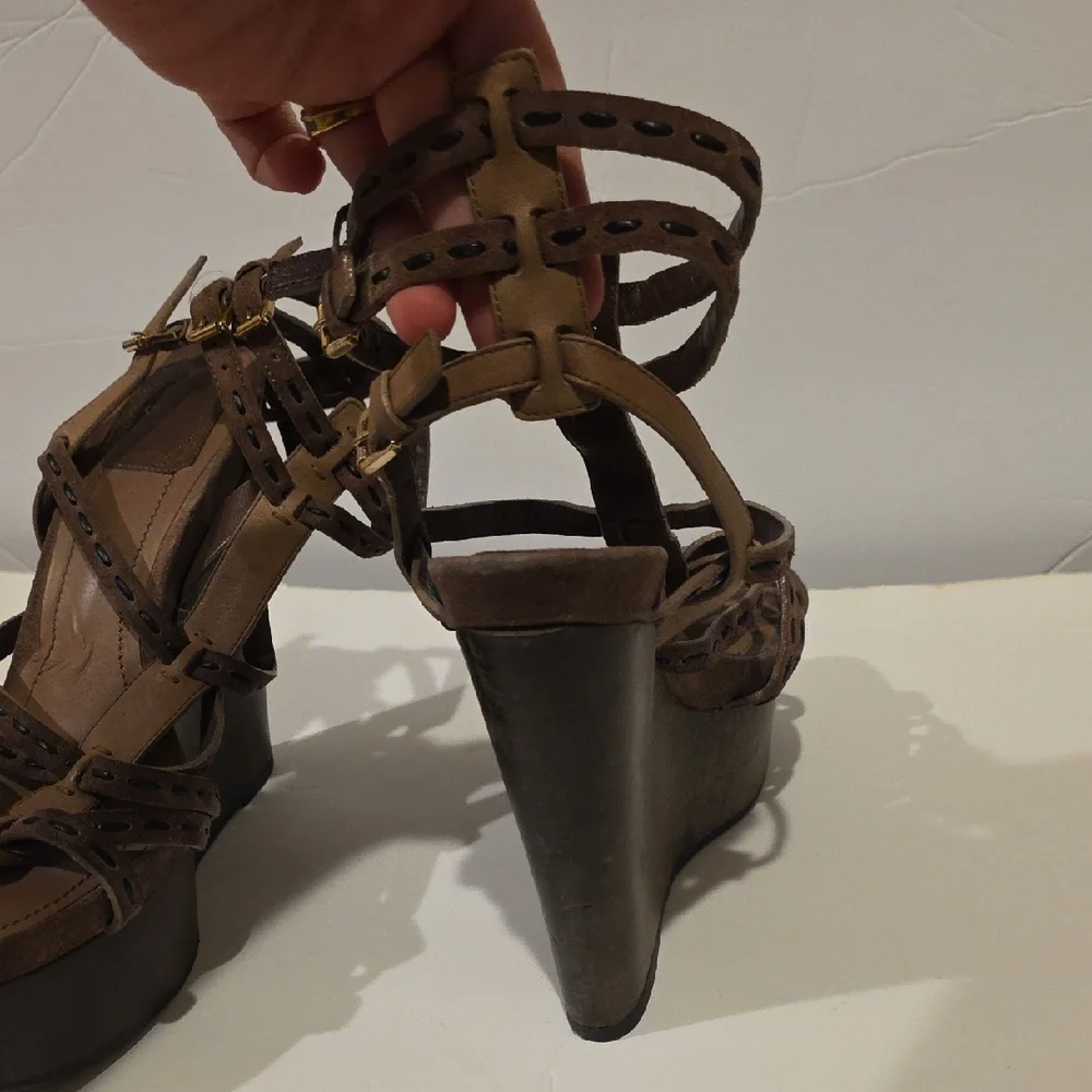 Dior Brown Strappy Platform Sandals